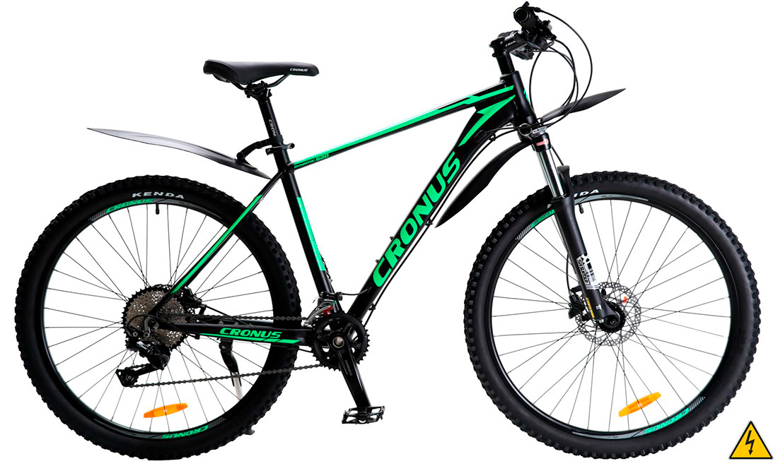 Фотография Электровелосипед Cronus Dynamic 27,5" мотор MXUS FX-07, 36В, 350Вт (2020) 2020 Черно-зеленый